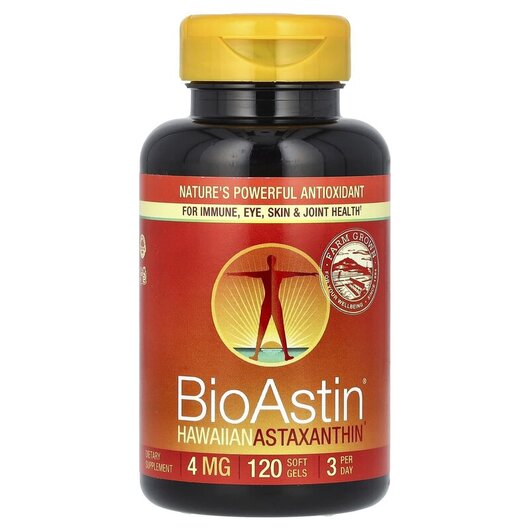 Основное фото товара BioAstin Hawaiian Astaxanthin 4 mg Основное фото товара Астаксантин, BioAstin Hawaiian Astaxanthin 4 mg, 120 капсул