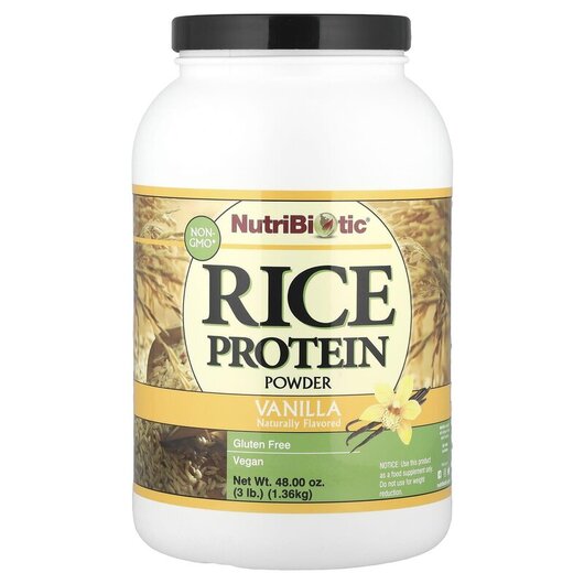 Основне фото товару Raw Rice Protein Vanilla Основне фото товару NutriBiotic, Raw Rice Protein Vanilla, Рисовий протеїн, 1.36 кг