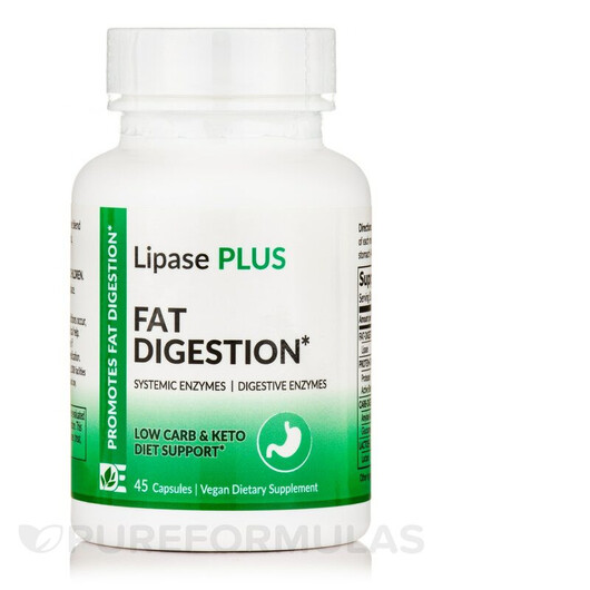 Основное фото товара Ферменты, Lipase Plus Extra Strength Fat Digestion, 45 капсул