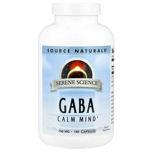 Основное фото товара GABA 750 mg Основное фото товара Source Naturals, ГАМК 750 мг, GABA Calm Mind, 180 капсул