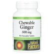 Фото товару Chewable Ginger 500 mg Фото товару Natural Factors, Chewable Ginger 500 mg, Корінь Імбиру, 90 таблет