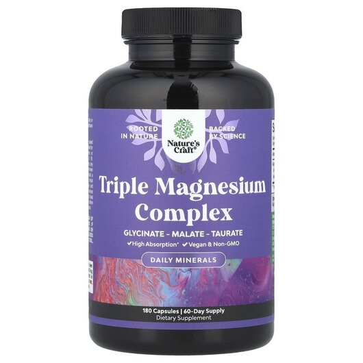 Основне фото товару Nature's Craft, Triple Magnesium Complex, Магній, 180 капсул