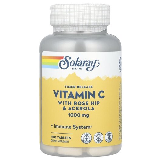 Основное фото товара Solaray, Витамин С 1000 мг, Vitamin C 1000 mg, 100 таблеток