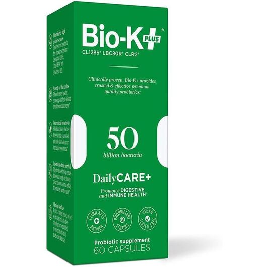 Основное фото товара Daily Care+ Probiotics 50 Billion Основное фото товара Bio-K Plus, Пробиотики, Daily Care+ Probiotics 50 Billion, 60 кап