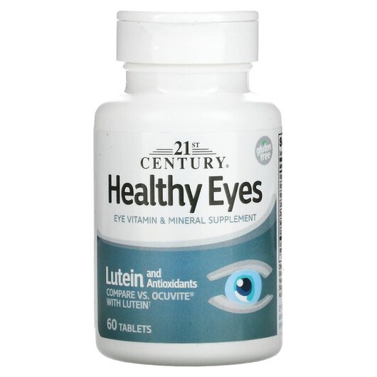 Основне фото товару Healthy Eyes with Lutein Основне фото товару 21st Century, Healthy Eyes with Lutein, Лютеїн, 120 капсул