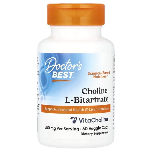 Основное фото товара Choline L-Bitartrate 550 mg Основное фото товара Витамин B4 Холин, Choline L-Bitartrate 550 mg, 60 капсул