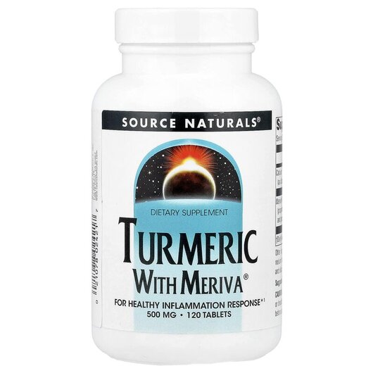 Основне фото товару Turmeric with Meriva 500 mg 120, Куркума з Meriva 500 мг, 120 таб
