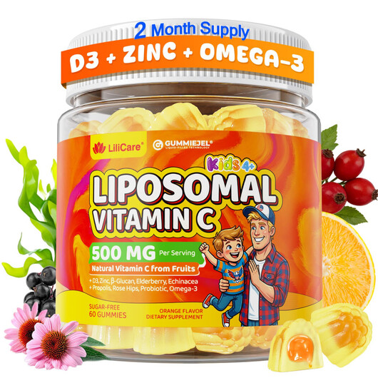 Основное фото товара Liposomal Vitamin C 500 mg Gummies for Kids 4+ &, Витамин C, 
