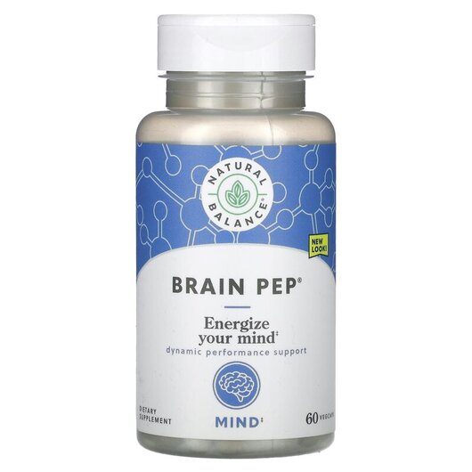 Основне фото товару Natural Balance, Brain Pep, Підтримка мозку, 60 капсул