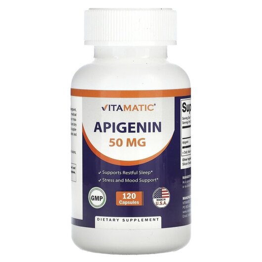 Основное фото товара Apigenin 50 mg Основное фото товара Vitamatic, Апигенин, Apigenin 50 mg, 120 капсул