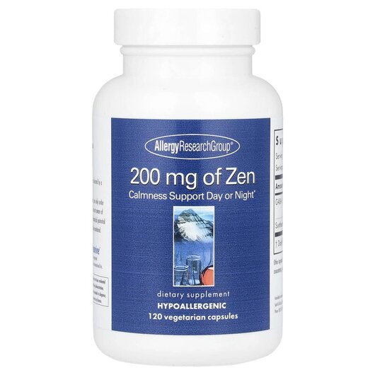 Основное фото товара Allergy Research Group, ГАМК 200 мг, Zen GABA 200 mg, 120 капсул