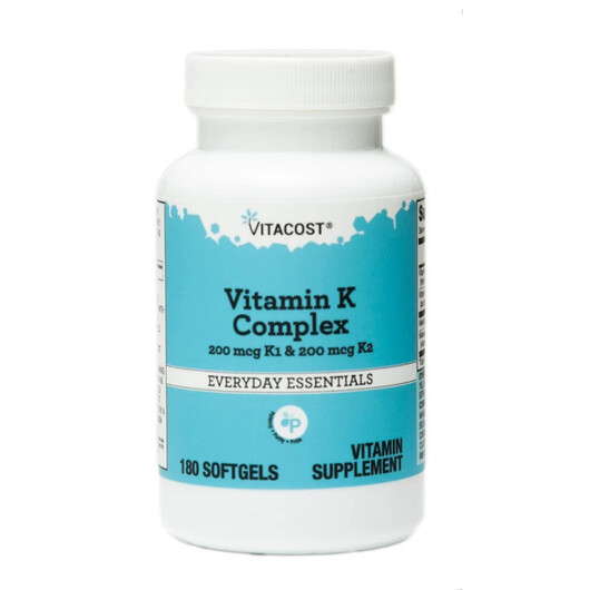Основне фото товару Vitamin K Complex K1 200 mcg & K2 200 mcg 400 mcg, Вітамін K2