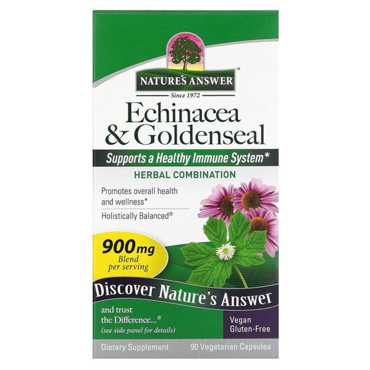 Основное фото товара Nature's Answer, Эхинацея, Echinacea & Goldenseal 900 mg