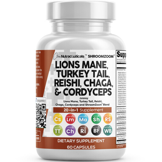 Основне фото товару Lion's Mane Turkey Tail Reishi Cordyceps Chaga Maitake, Гриб