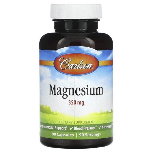 Основное фото товара Magnesium 350 mg Основное фото товара Carlson, Магний, Magnesium 350 mg, 90 капсул