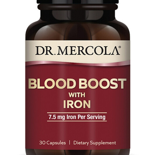 Основне фото товару Blood Boost with Iron Основне фото товару Dr. Mercola, Blood Boost with Iron, Кардіо комплекс, 30 капсул