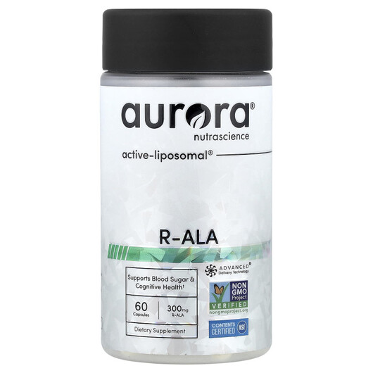 Основне фото товару Aurora Nutrascience, R-ALA, Альфа-ліпоєва кислота, 60 капсул
