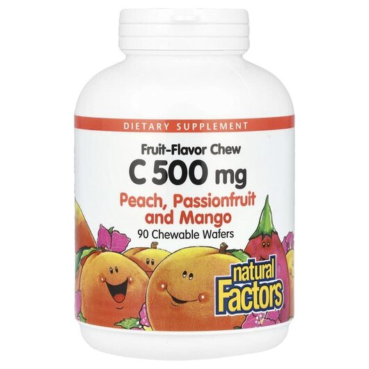 Основное фото товара Chew C 500 mg Peach Passionfruit, Витамин C Жевательный, 90 жеват