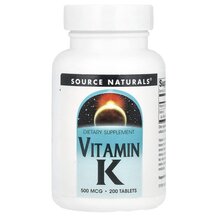 Vitamin K Витамин К1 500 мкг Source Naturals 200 таблеток