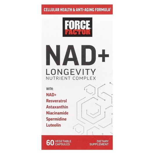 Основне фото товару NAD+ Longevity Nutrient Complex Основне фото товару NAD+ Longevity Nutrient Complex, Нікотинамід НАД+, 60 капсул