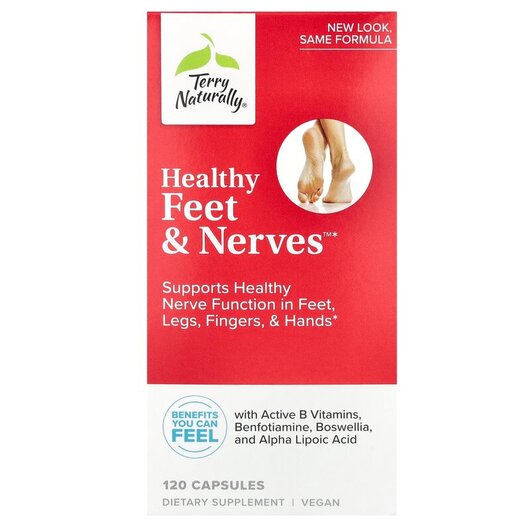 Основное фото товара Healthy Feet & Nerves Основное фото товара Terry Naturally, Витамин B, Healthy Feet & Nerves, 120 капсул