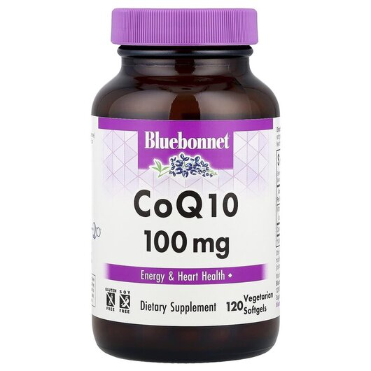 Основне фото товару Bluebonnet Nutrition, CoQ10 100 mg, Убіхінон 100 мг, 120 капсул