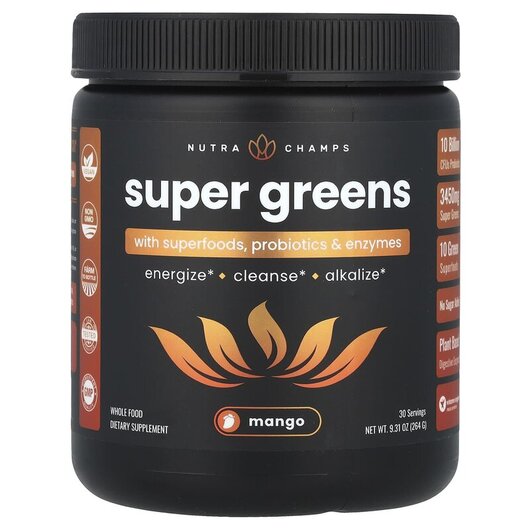 Основное фото товара Super Greens With Superfoods Probiotics & Enzymes Mango Основное фото товара Super Greens With Superfoods Probiotics & Enzymes Mango, Супе