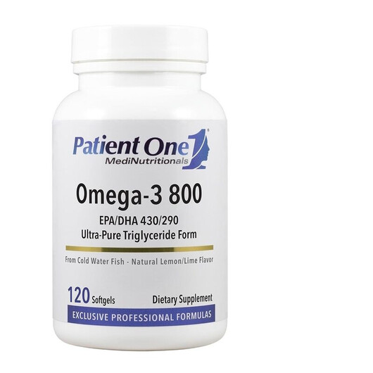 Основное фото товара Omega-3 800 Основное фото товара Patient One MediNutritionals, Омега 3, Omega-3 800, 120 капсул