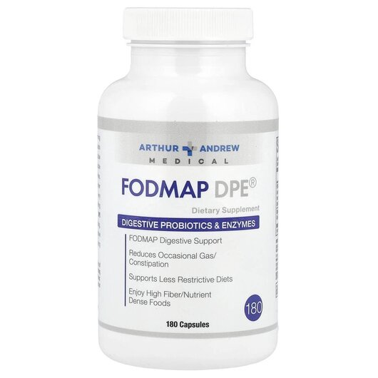 Основне фото товару FODMAP DPE Основне фото товару Arthur Andrew Medical, FODMAP DPE, Пробіотики, 180 капсул
