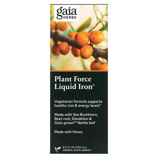 Основное фото товара Gaia Herbs, Железо, Plant Force Liquid Iron, 250 мл
