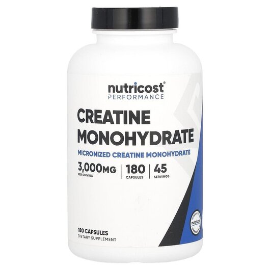 Основное фото товара Креатин, Performance Creatine Monohydrate 3000 mg, 180 капсул