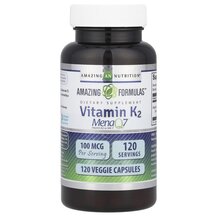 Вітамін K2 Vitamin K2 100 mcg Amazing Nutrition 120 VCaps Вітамін K2 Vitamin K2 100 mcg Amazing Nutrition 120 VCaps