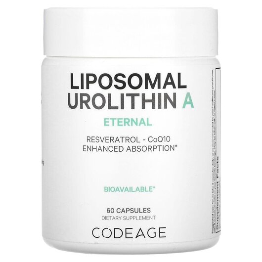Основное фото товара CodeAge, Уролитин, Liposomal Urolithin A Eternal, 60 капсул