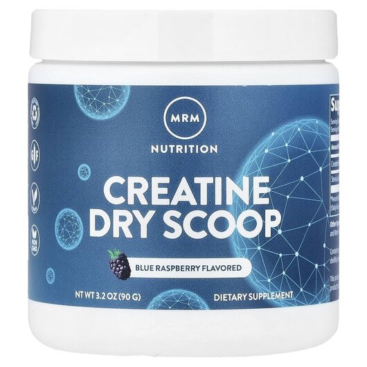 Основне фото товару Creatine Dry Scoop Blue Raspberry Основне фото товару MRM, Creatine Dry Scoop Blue Raspberry, Креатин, 90 г