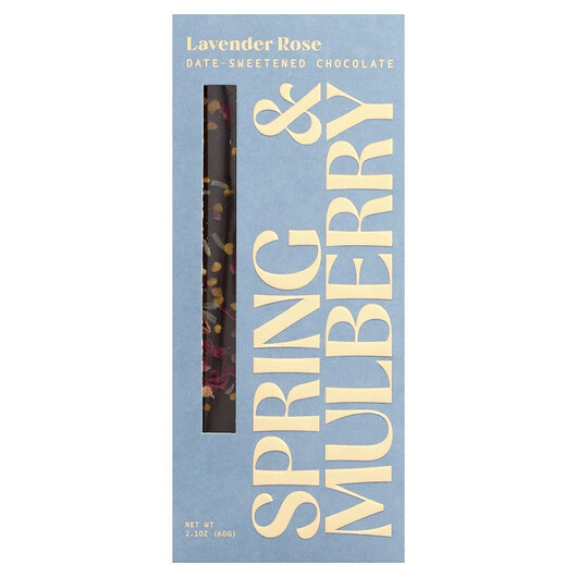 Основне фото товару Date-Sweetened Chocolate Lavender Rose Основне фото товару Date-Sweetened Chocolate Lavender Rose, Шоколад, 60 г
