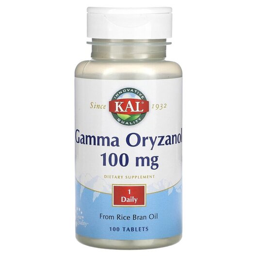 Основне фото товару Gamma Oryzanol 100 mg Основне фото товару KAL, Gamma Oryzanol 100 mg, Гамма-оризанол, 100 таблеток