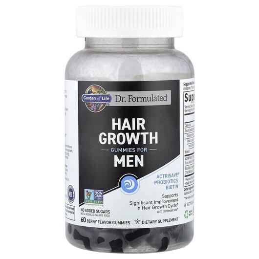 Основное фото товара Hair Growth Gummies for Men Berry Основное фото товара Поддержка роста волос, Hair Growth Gummies for Men Berry, 60 табл
