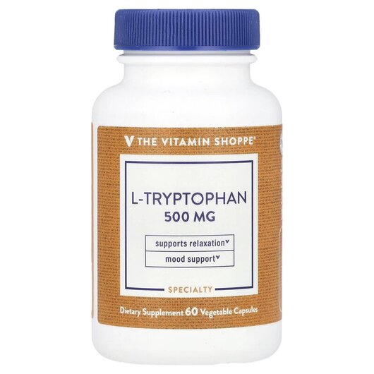 Основное фото товара TheVitaminShoppe, L-Триптофан, L-Tryptophan 500 mg, 60 капсул