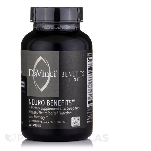 Основне фото товару Neuro Benefits Основне фото товару DaVinci Laboratories, Neuro Benefits, Підтримка мозку, 90 капсул