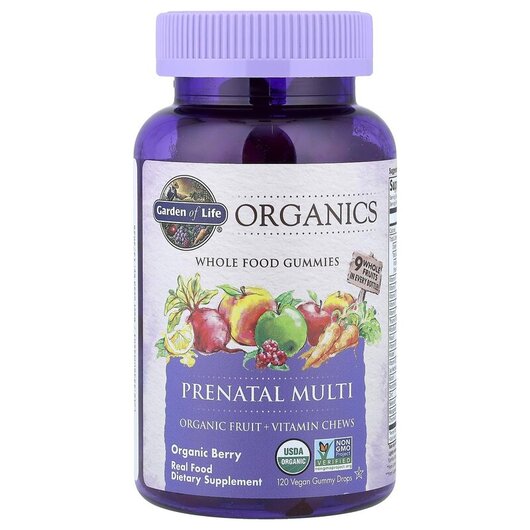 Основне фото товару MyKind Organics Prenatal Multi Berry Основне фото товару Prenatal Multi Berry, Вітаміни для вагітних, 120 цукерок