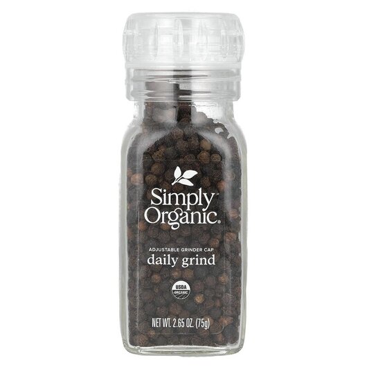 Основное фото товара Simply Organic, Специи, Daily Grind Black Peppercorn, 75 г