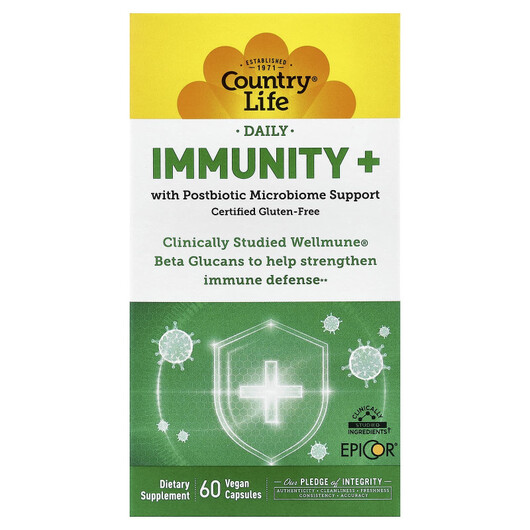 Основное фото товара Country Life, Поддержка иммунитета, Daily Immunity+, 60 капсул