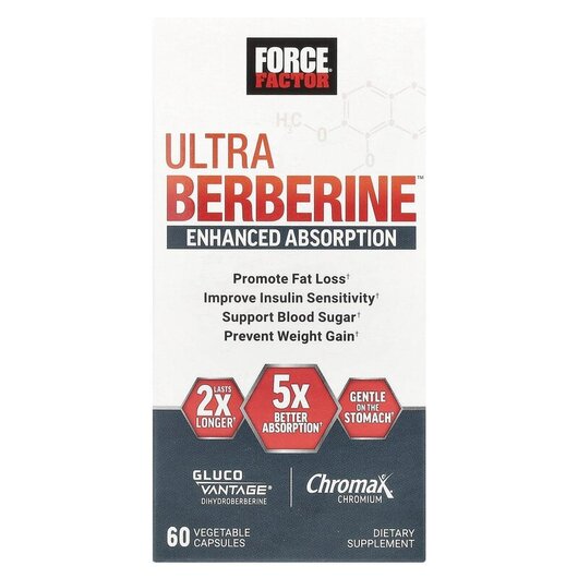 Основне фото товару Force Factor, Ultra Berberine, Берберин, 60 капсул