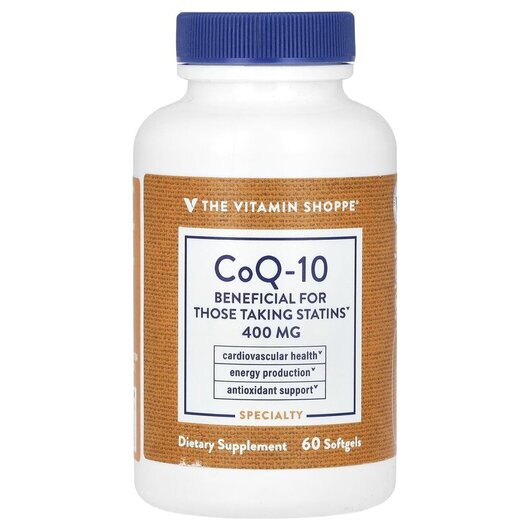 Основное фото товара TheVitaminShoppe, Коэнзим CoQ10, CoQ-10 400 mg, 60 капсул