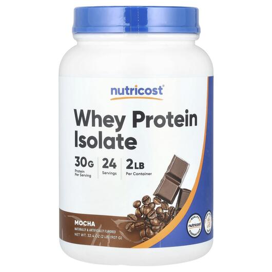 Основне фото товару Nutricost, Whey Protein Isolate Mocha, Протеїн Ізолят, 907 г