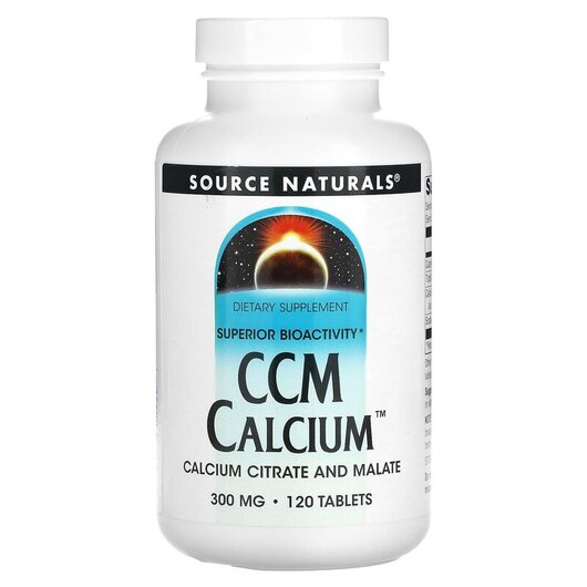Основное фото товара CCM Calcium 300 mg Основное фото товара Source Naturals, Кальций, CCM Calcium 300 mg, 120 таблеток