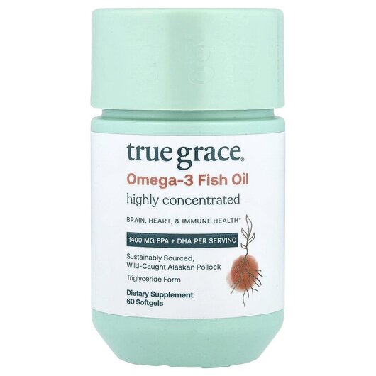 Основное фото товара True Grace, Омега 3, Omega 3 Fish Oil, 60 капсул