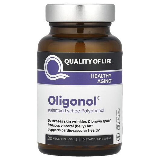 Основне фото товару Quality of Life, Oligonol 100 mg, Трави, 30 капсул
