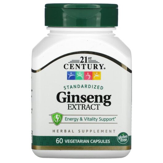 Основне фото товару Ginseng Extract Standardized, Екстракт гінкго білоба, 60 капсул