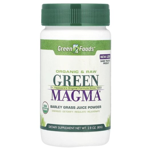 Основное фото товара Green Foods, Ячмень, Green Magma Barley Grass Juice Powder, 80 г